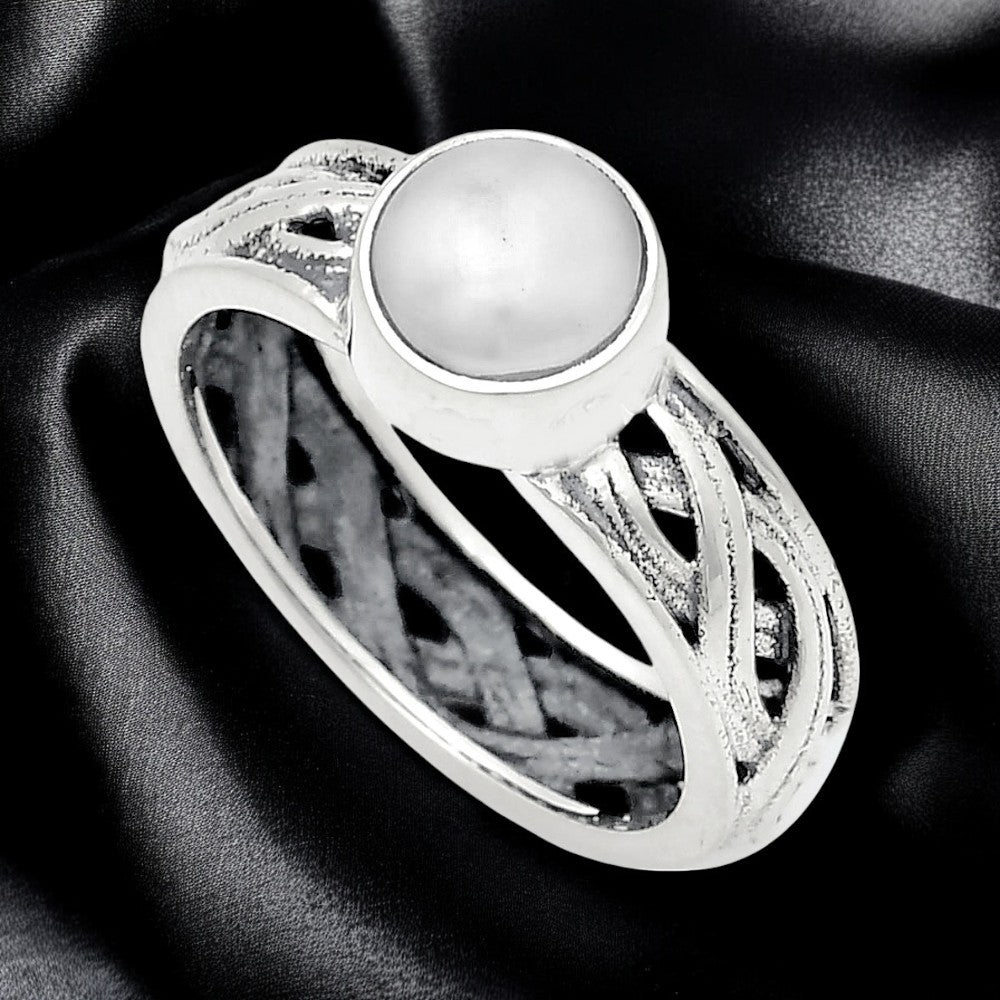 Boho Bezel Gemstone Ring in 925 Sterling Silver Vintage Band Design AGR1009 R-1161