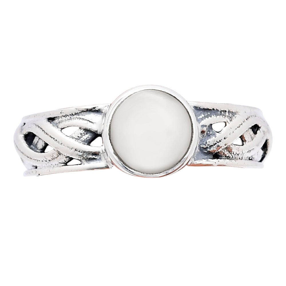 Boho Bezel Gemstone Ring in 925 Sterling Silver Vintage Band Design AGR1009 R-1161