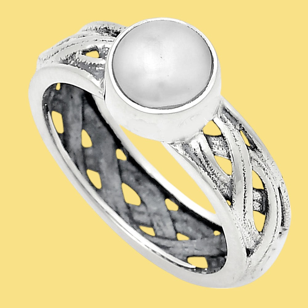 Boho Bezel Gemstone Ring in 925 Sterling Silver Vintage Band Design AGR1009 R-1161