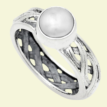 Boho Bezel Gemstone Ring in 925 Sterling Silver Vintage Band Design AGR1009 R-1161