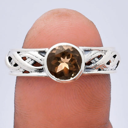 Boho Bezel Gemstone Ring in 925 Sterling Silver Vintage Band Design AGR1009 R-1161