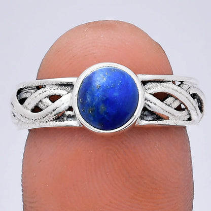 Boho Bezel Gemstone Ring in 925 Sterling Silver Vintage Band Design AGR1009 R-1161