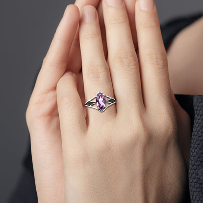 Marquise Gemstone Ring in 925 Sterling Silver Vintage Statement Style AGR1010 R-1727