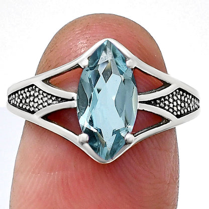 Marquise Gemstone Ring in 925 Sterling Silver Vintage Statement Style AGR1010 R-1727