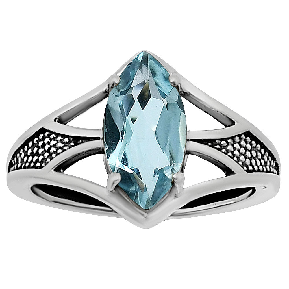 Marquise Gemstone Ring in 925 Sterling Silver Vintage Statement Style AGR1010 R-1727
