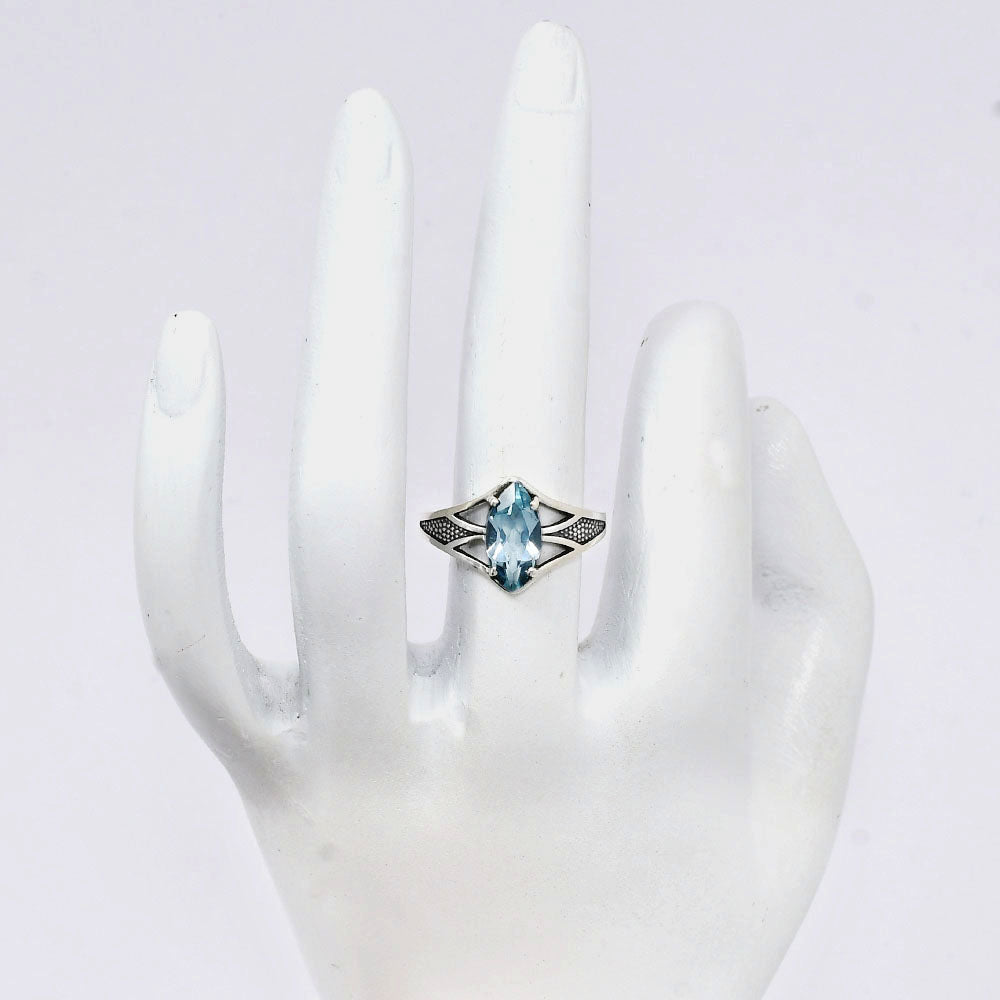 Marquise Gemstone Ring in 925 Sterling Silver Vintage Statement Style AGR1010 R-1727