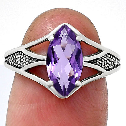 Marquise Gemstone Ring in 925 Sterling Silver Vintage Statement Style AGR1010 R-1727