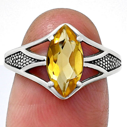 Marquise Gemstone Ring in 925 Sterling Silver Vintage Statement Style AGR1010 R-1727