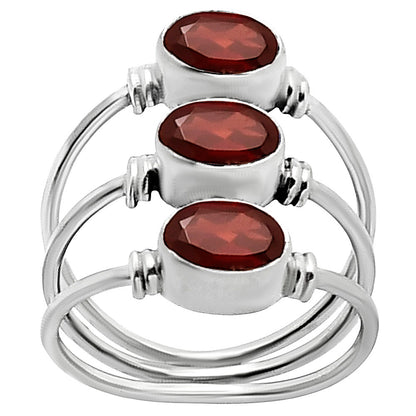 925 Silver Triple Gemstone Stacking Ring for Women - Opal & Multi-Stone AGR1011 R-1566