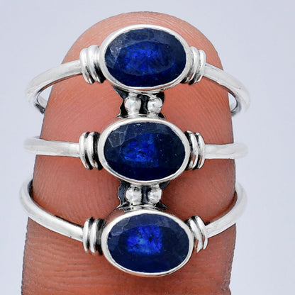925 Silver Triple Gemstone Stacking Ring for Women - Opal & Multi-Stone AGR1011 R-1566