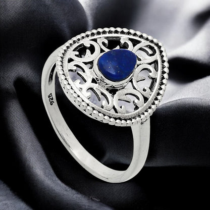 Handcrafted Triangle Gemstone Ring for Women - 925 Sterling Silver AGR1012 R-1038