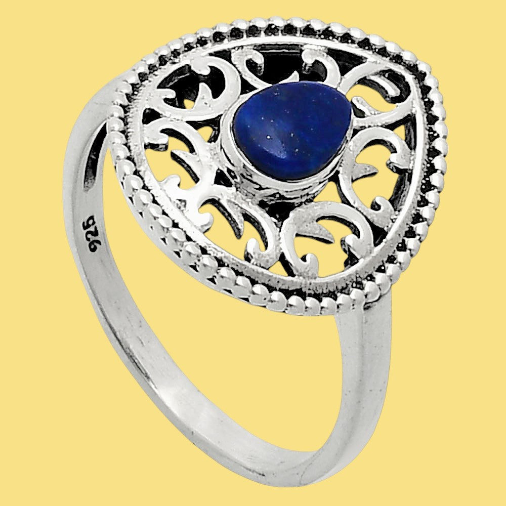 Handcrafted Triangle Gemstone Ring for Women - 925 Sterling Silver AGR1012 R-1038