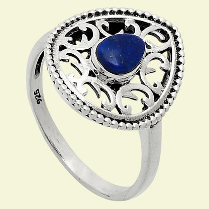 Handcrafted Triangle Gemstone Ring for Women - 925 Sterling Silver AGR1012 R-1038