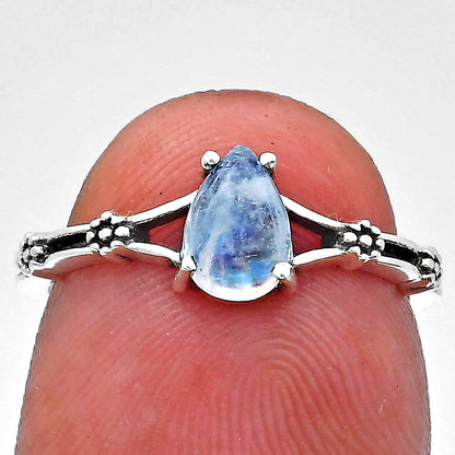 Teardrop Natural Gemstone Ring Jewelry in 925 Sterling Silver Boho Style AGR1015 R-1720