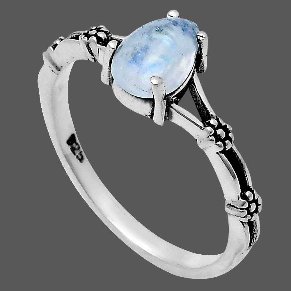 Teardrop Natural Gemstone Ring Jewelry in 925 Sterling Silver Boho Style AGR1015 R-1720
