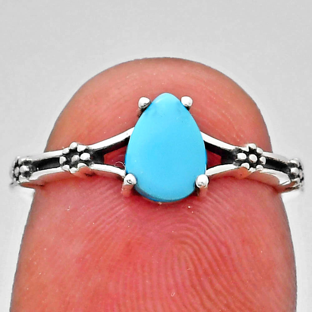 Teardrop Natural Gemstone Ring Jewelry in 925 Sterling Silver Boho Style AGR1015 R-1720