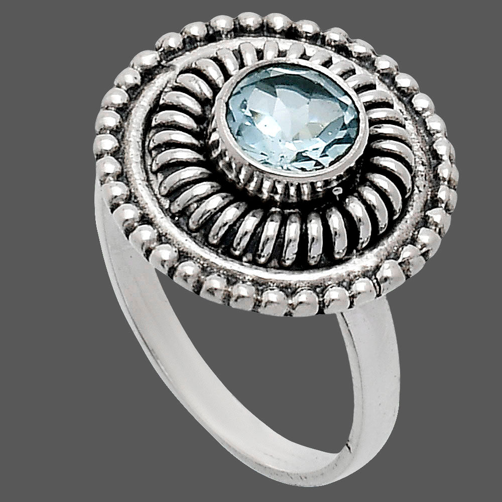 Vintage 925 Sterling Silver Ring Vintage Boho Round Statement Jewelry AGR1017 R-1388