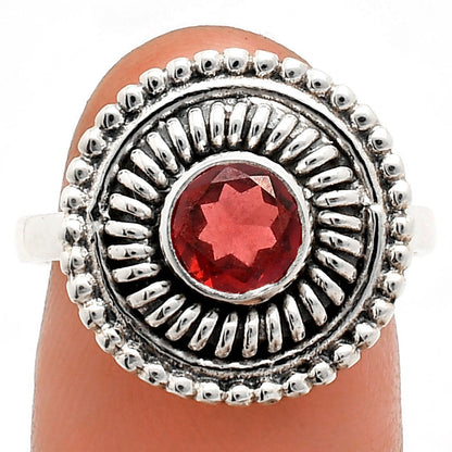 Vintage 925 Sterling Silver Ring Vintage Boho Round Statement Jewelry AGR1017 R-1388