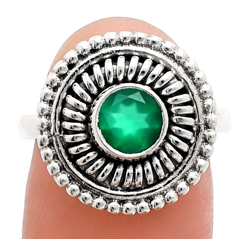 Vintage 925 Sterling Silver Ring Vintage Boho Round Statement Jewelry AGR1017 R-1388