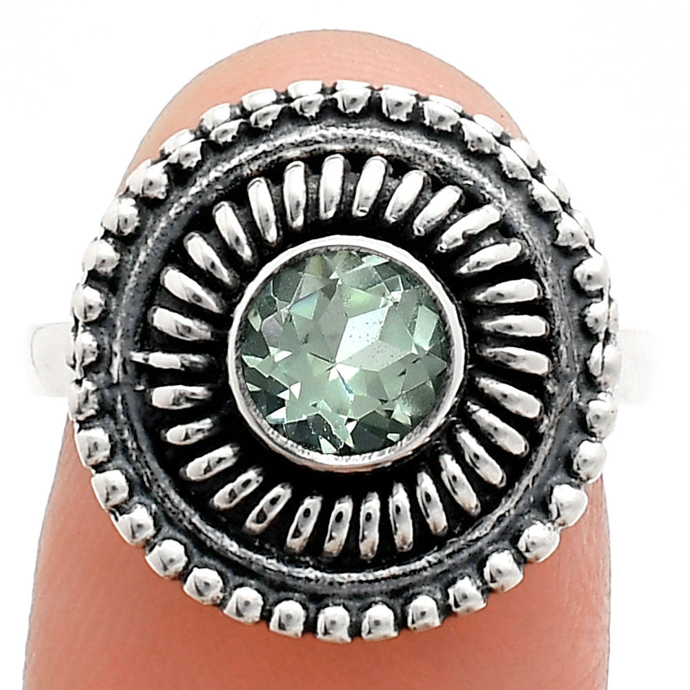 Vintage 925 Sterling Silver Ring Vintage Boho Round Statement Jewelry AGR1017 R-1388