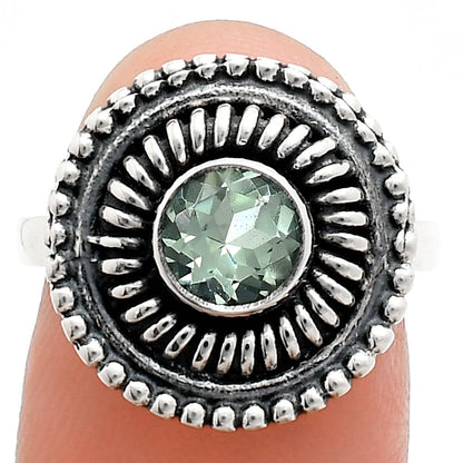 Vintage 925 Sterling Silver Ring Vintage Boho Round Statement Jewelry AGR1017 R-1388