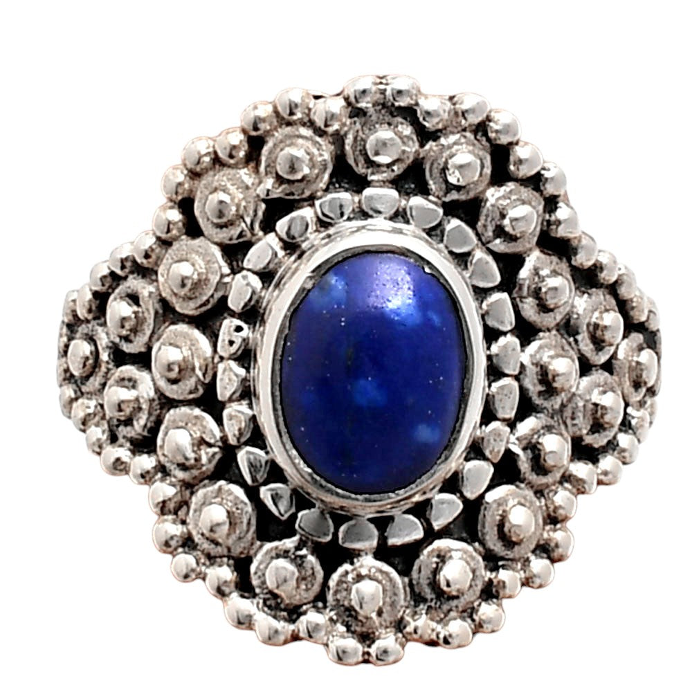 925 Sterling Silver Vintage Oval Gemstone Boho Statement Ring for Women AGR1018 R-1124