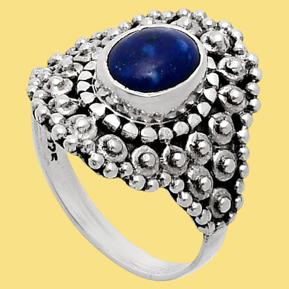 925 Sterling Silver Vintage Oval Gemstone Boho Statement Ring for Women AGR1018 R-1124