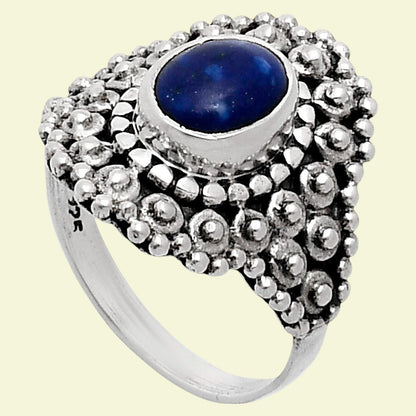 925 Sterling Silver Vintage Oval Gemstone Boho Statement Ring for Women AGR1018 R-1124