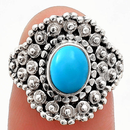 925 Sterling Silver Vintage Oval Gemstone Boho Statement Ring for Women AGR1018 R-1124