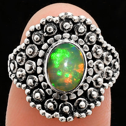 925 Sterling Silver Vintage Oval Gemstone Boho Statement Ring for Women AGR1018 R-1124