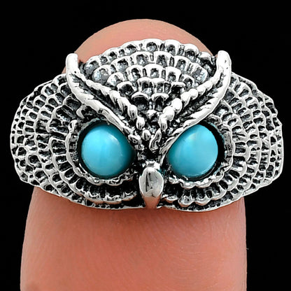Unique Owl Face Ring in 925 Silver with Gemstone Eyes | Boho Style AGR1021 R-1022