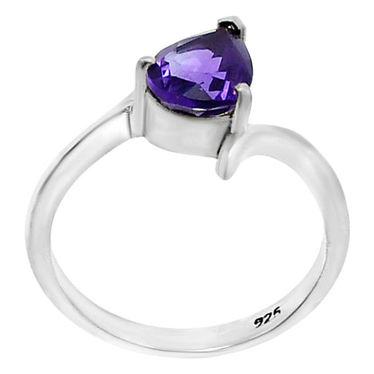 925 Silver Pear Gemstone Minimalist Solitaire Promise Ring for Women AGR1022 R-1731
