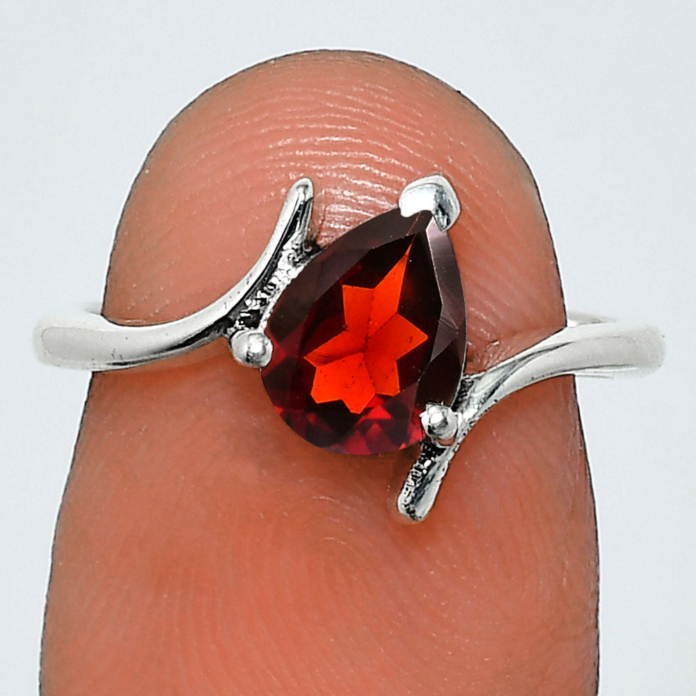 925 Silver Pear Gemstone Minimalist Solitaire Promise Ring for Women AGR1022 R-1731