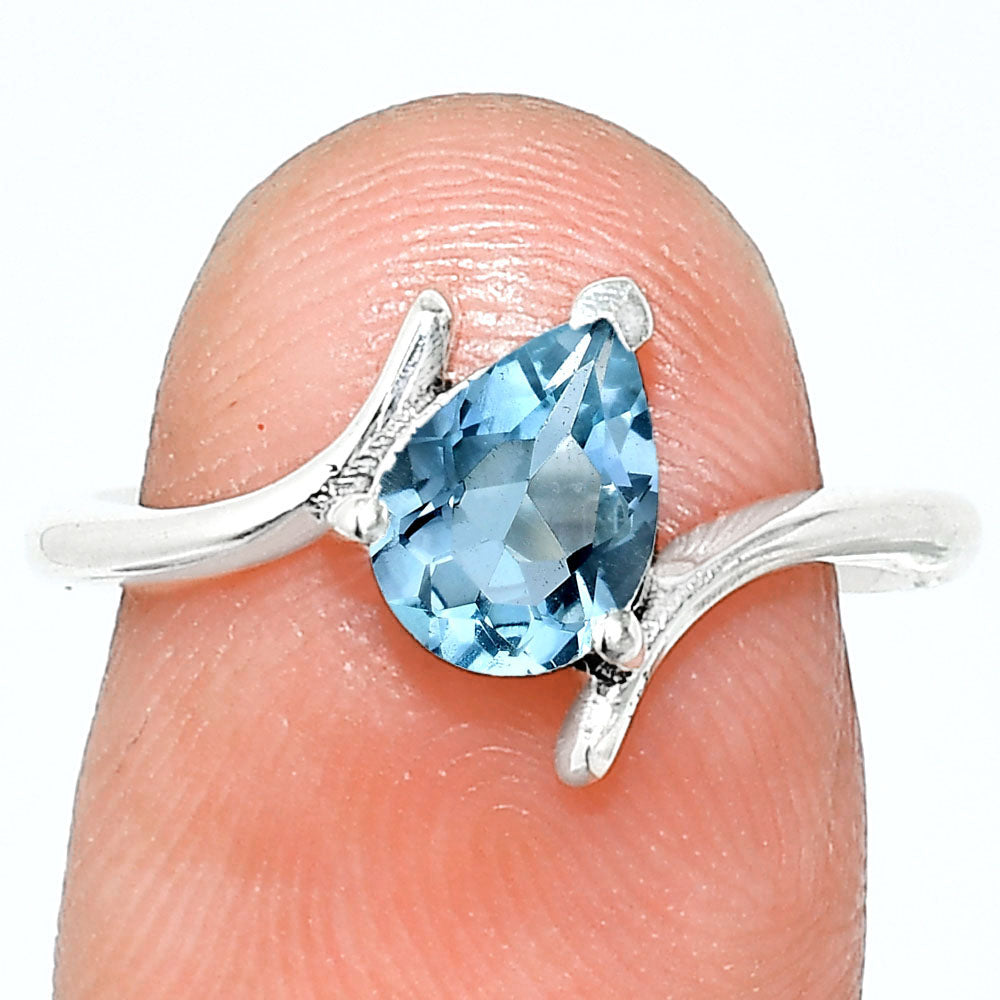 925 Silver Pear Gemstone Minimalist Solitaire Promise Ring for Women AGR1022 R-1731