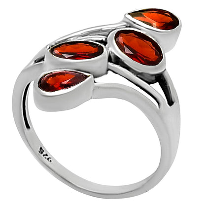 Sterling Silver Multi Gemstone Pear, Oval Shape Statement Ring for Women AGR1024 R-1053