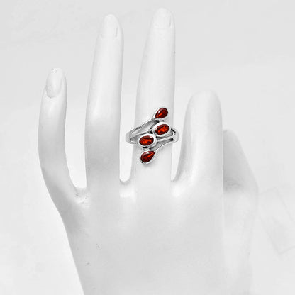 Sterling Silver Multi Gemstone Pear, Oval Shape Statement Ring for Women AGR1024 R-1053