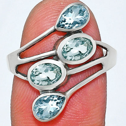 Sterling Silver Multi Gemstone Pear, Oval Shape Statement Ring for Women AGR1024 R-1053