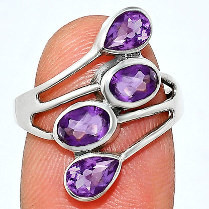 Sterling Silver Multi Gemstone Pear, Oval Shape Statement Ring for Women AGR1024 R-1053