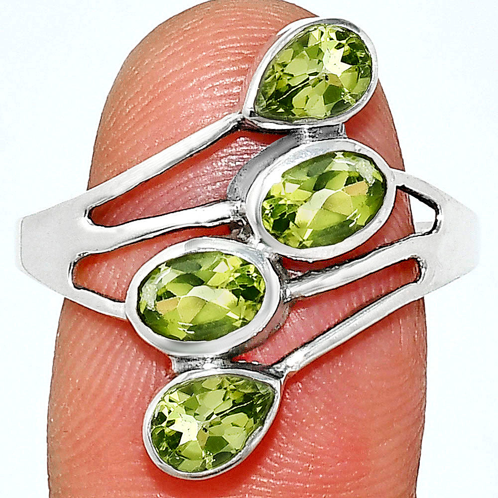 Sterling Silver Multi Gemstone Pear, Oval Shape Statement Ring for Women AGR1024 R-1053
