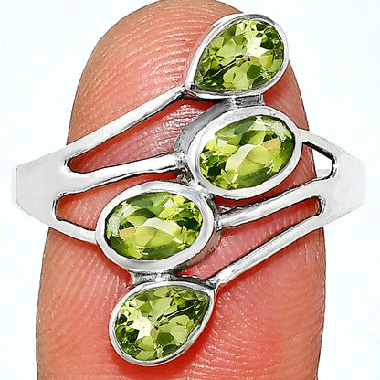 Sterling Silver Multi Gemstone Pear, Oval Shape Statement Ring for Women AGR1024 R-1053