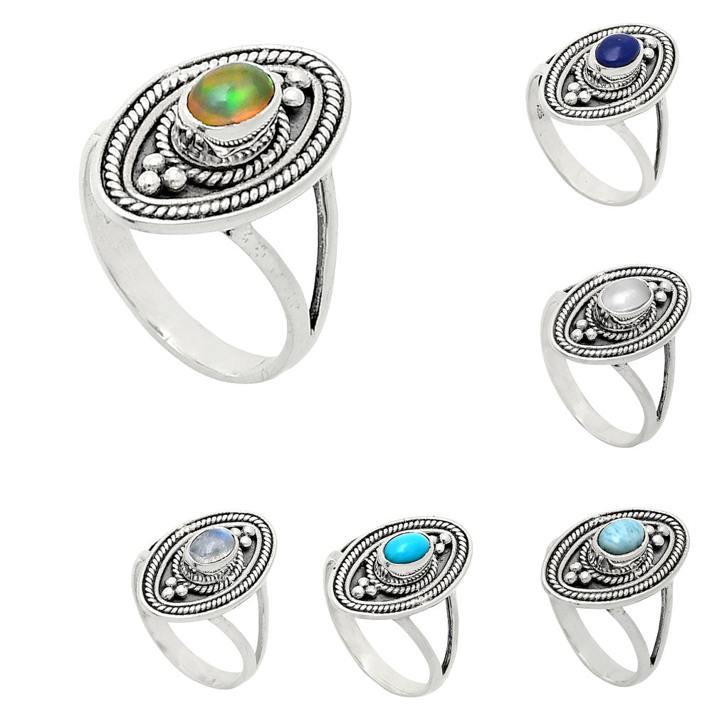 Boho Gemstone Silver Ring Handmade 925 Sterling Jewelry by Desiregem AGR1026 R-1258