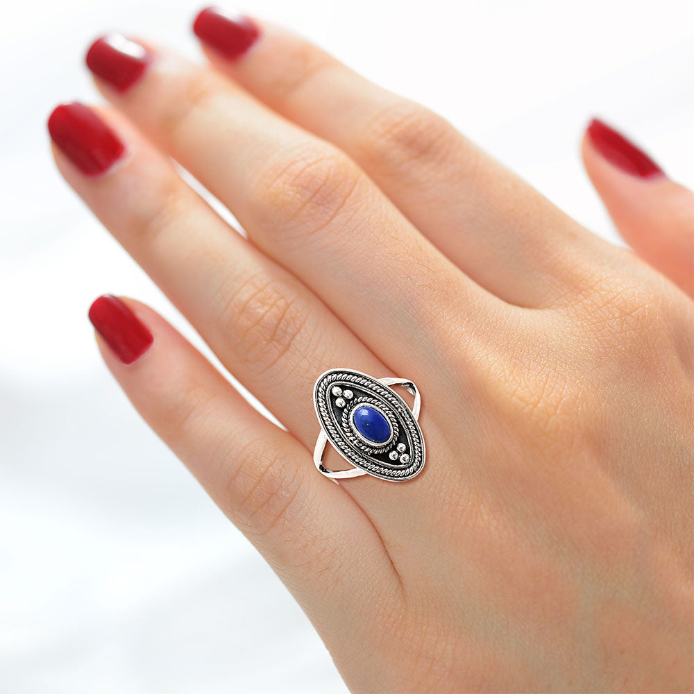 Boho Gemstone Silver Ring Handmade 925 Sterling Jewelry by Desiregem AGR1026 R-1258