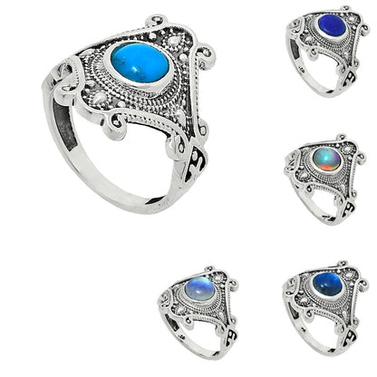 Ethnic Gemstone Silver Ring | Artisan 925 Sterling Handmade Jewelry AGR1027 R-1734