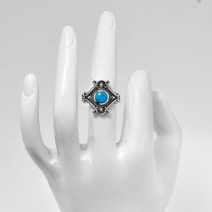 Ethnic Gemstone Silver Ring | Artisan 925 Sterling Handmade Jewelry AGR1027 R-1734