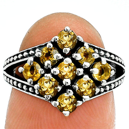 Square Cluster Round Gemstone Ring in 925 Sterling Silver for Women AGR1028 R-1018