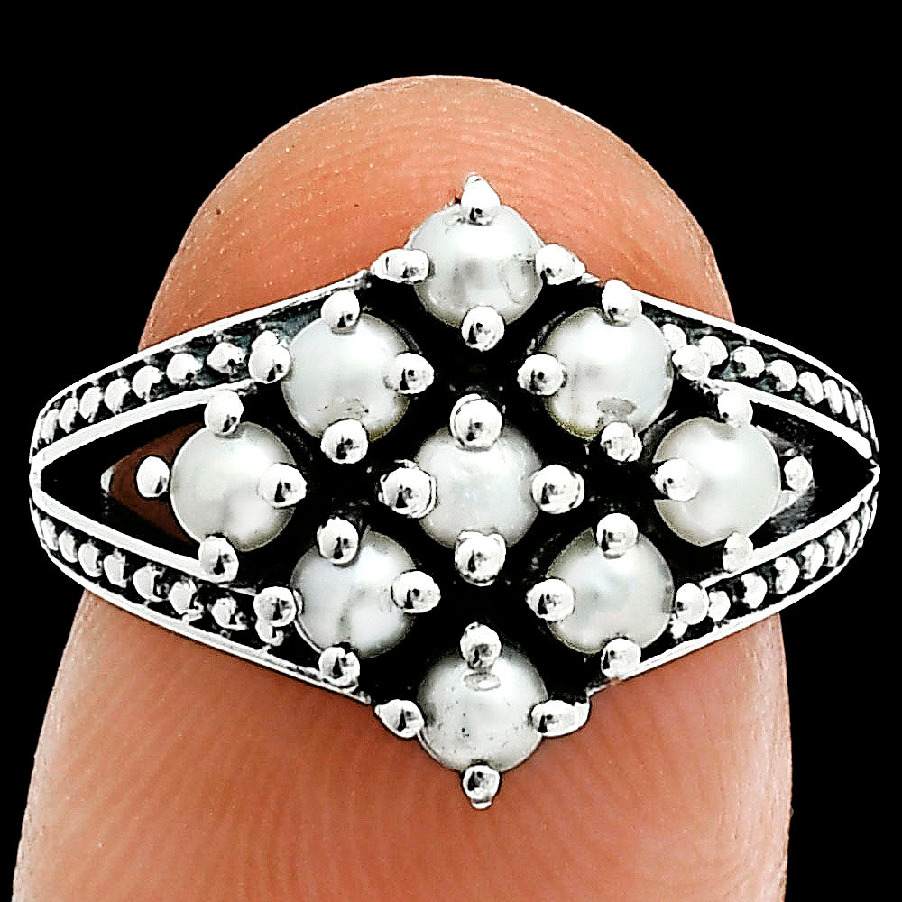Square Cluster Round Gemstone Ring in 925 Sterling Silver for Women AGR1028 R-1018