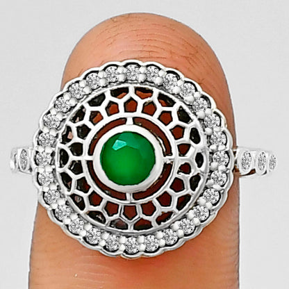 Boho Round Cut Gemstone Circle Ring 925 Sterling Silver Vintage Jewelry AGR1029 R-1735