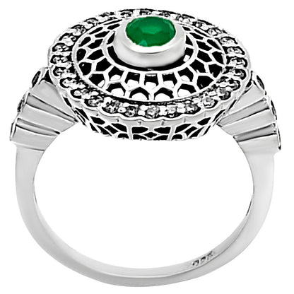 Boho Round Cut Gemstone Circle Ring 925 Sterling Silver Vintage Jewelry AGR1029 R-1735