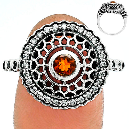 Boho Round Cut Gemstone Circle Ring 925 Sterling Silver Vintage Jewelry AGR1029 R-1735