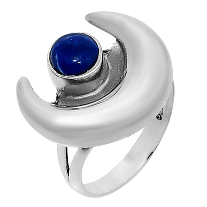 Moon Shape Natural Gemstone Ring 925 Sterling Silver Handmade Jewelry AGR1032 R-1072